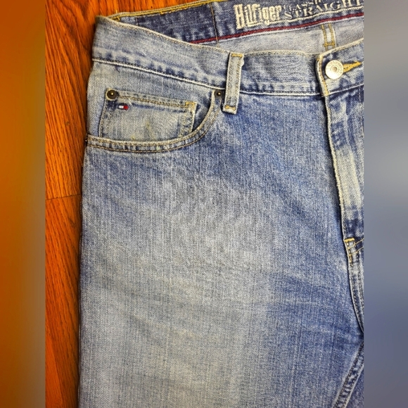 Tommy Hilfiger Blue Jeans Mens 35x25 Classic Straight A93 - Picture 5 of 13